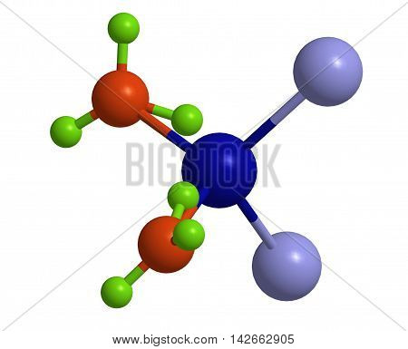 Molecular structure of Cisplatin chemotheraphy drug 3D rendering
