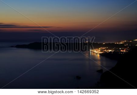 View On Arillas Agiou Georgiou (corfu Island) By Sundown