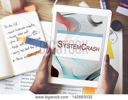 Error Halted System Disconnect Caution Concept 