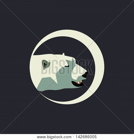 Polar bear head logo template vector illustration