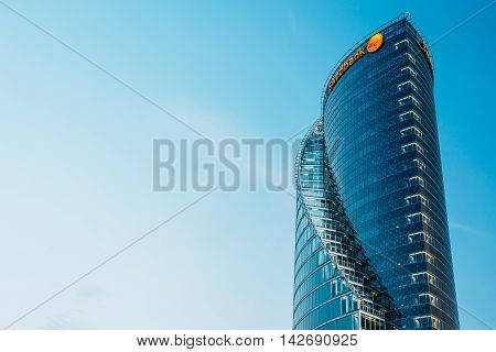 Riga, Latvia - June 30, 2016: Central Building  Swedbank In Riga, Latvia. Sunny Summer Evening. Swedbank Has 9.5 Million Retail Customers And 622, 000 Corporate Customers In Sweden, Estonia, Latvia, And Lithuania.