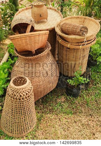 Basketry from handicraft works, Countries in southeast asia are famed for their handicraft works from basketry.