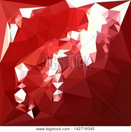 Low polygon style illustration of a coquelicot red abstract geometric background.