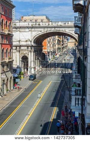 Ponte Monumentale In Via Xx Settembre. Genova. Liguria, Italy.