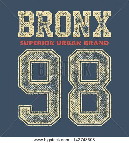 vintage bronx typography, t-shirt graphics, vectors illustration