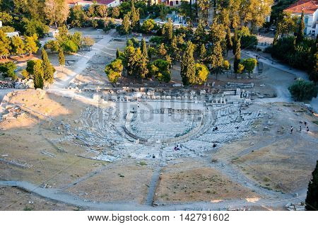 Remains of The Theatre of Dionysus Eleuthereus in Athens Greece