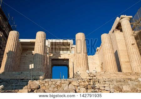 The Propylaea Athens Greece. In the citi centr.