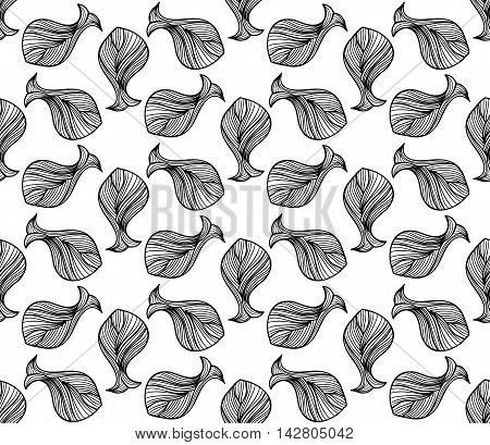 Whale seamless pattern monochrome fish pattern doodle fish pattern doodle whale background sea whale pattern vector whale design for web wrapping wallpaper flyer textile