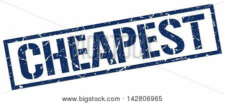 cheapest stamp. blue grunge square isolated sign