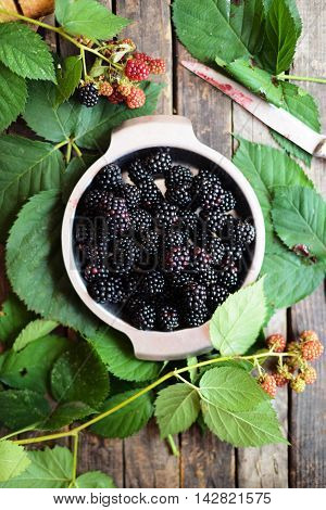Freshly Baked Berry Pie. Blackberries Pie With A Slice Missing.