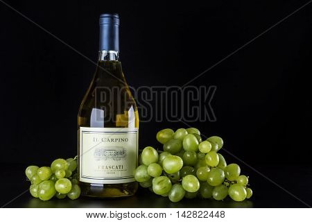 ODESSA UKRAINE - AUGUST 4 2016: Italian dry white wine bottle of 