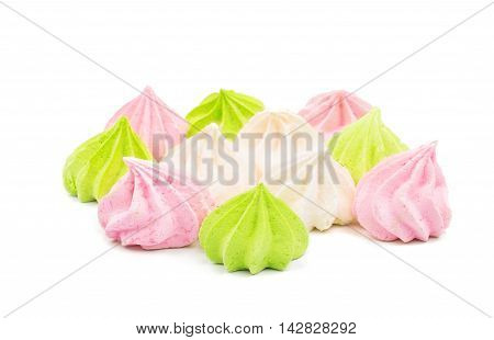 meringue  vanilla, cookie, confection on a white background