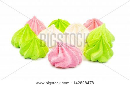 meringue  vanilla, cookie, confection on a white background