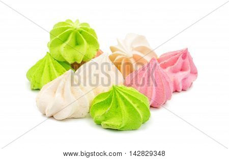 meringue  vanilla, cookie, confection on a white background