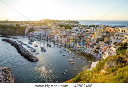 Corricella fishermen's village on Procida island Italy