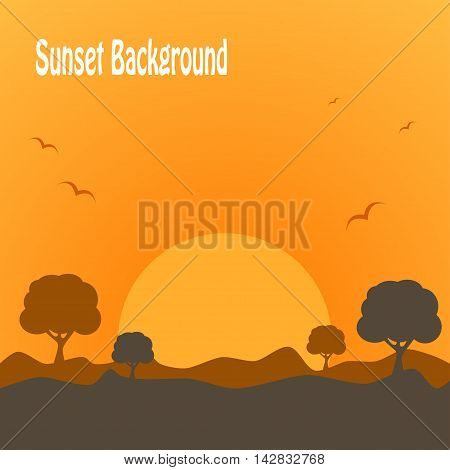 Desert trees plants wild nature landscape illustration background vector