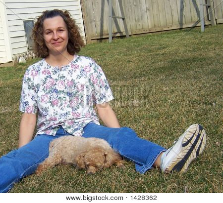 Woman And Poodle