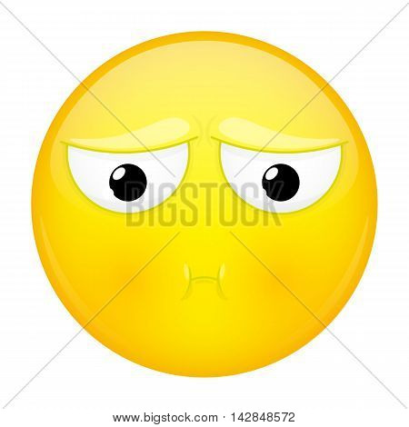 Sulk emoji. Bad emotion. Pout emoticon. Illustration smile icon.