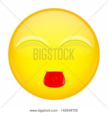 Show tongue emoji. Tease emotion. Put out tongue emoticon. Illustration smile icon.