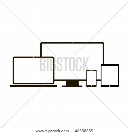 Electronic device icons. 4 device icons in white background