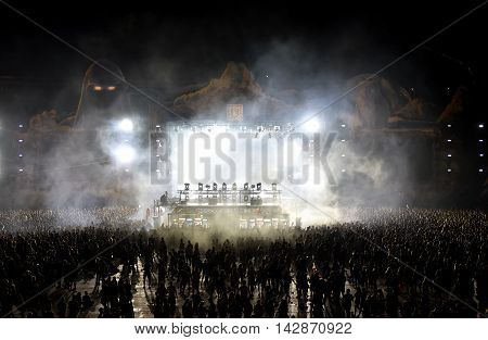 Crowd In A Stadium At A Concert