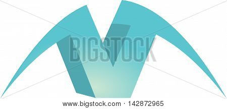logo letter initial alphabet V blue abstract