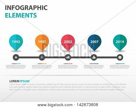 Abstract roadmap business timeline Infographics elements presentation template flat design vector illustration for web design marketing advertising