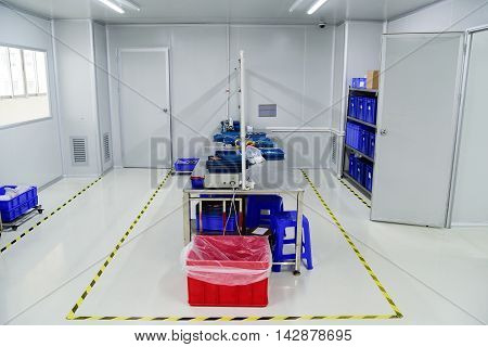 Empty testing and QC room at factory
