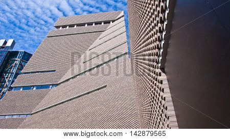 London United Kingdom - July 24 2016. View of Switch House new wing of Tate Modern Art Gallery designed by architects Herzog and de Meuron
