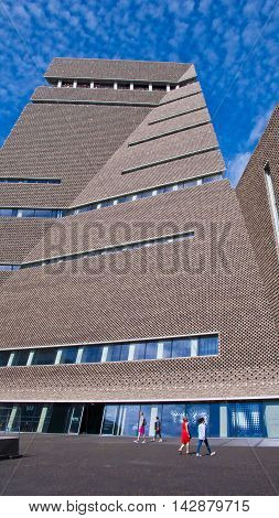 London United Kingdom - July 24 2016. View of Switch House new wing of Tate Modern Art Gallery designed by architects Herzog and de Meuron
