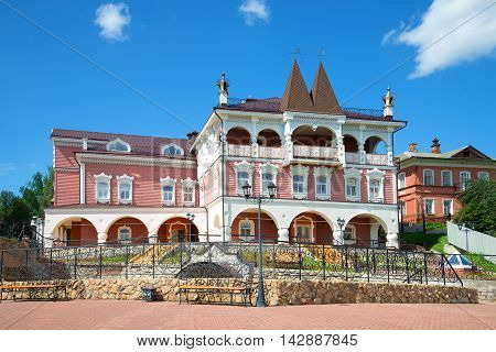 MYSHKIN, RUSSIA - JULY 13, 2016: The building of a tourist complex 