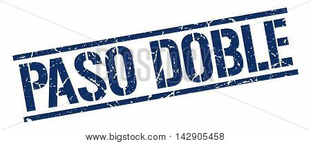paso doble stamp. blue grunge square isolated sign