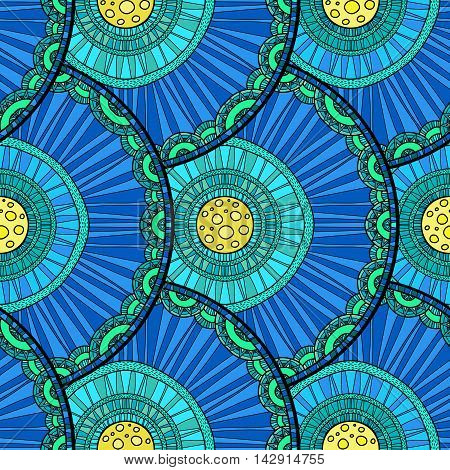 Doodleart Mandala Design. Hand Drawn Forest Background.