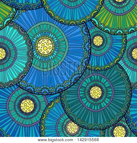 Doodleart Mandala Design. Hand Drawn Forest Background.