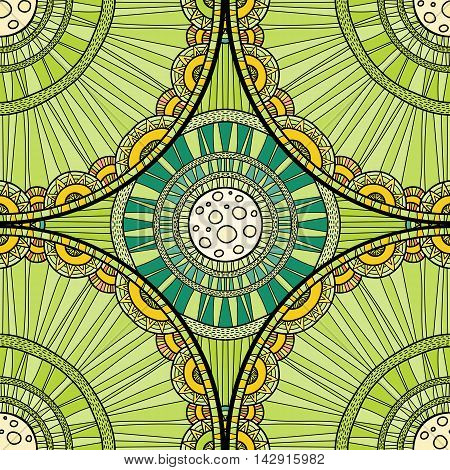 Doodleart Mandala Design. Hand Drawn Forest Background.