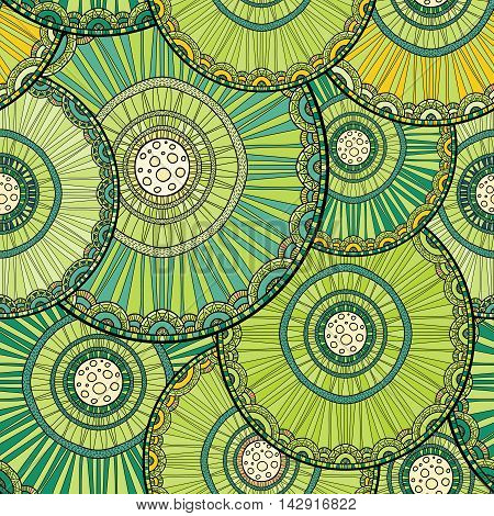 Doodleart Mandala Design. Hand Drawn Forest Background.