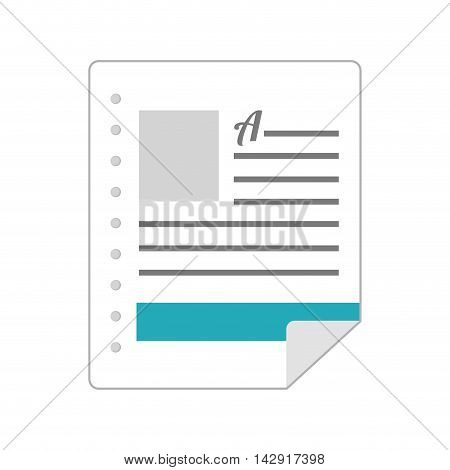doc format document letter label blue text paper page file vector illustration isolated