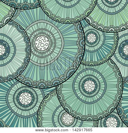 Doodleart Mandala Design. Hand Drawn Forest Background.