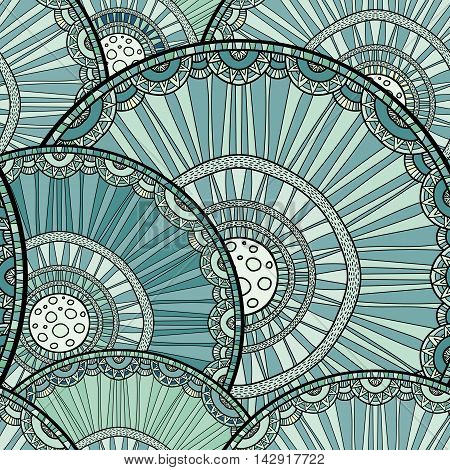 Doodleart Mandala Design. Hand Drawn Forest Background.