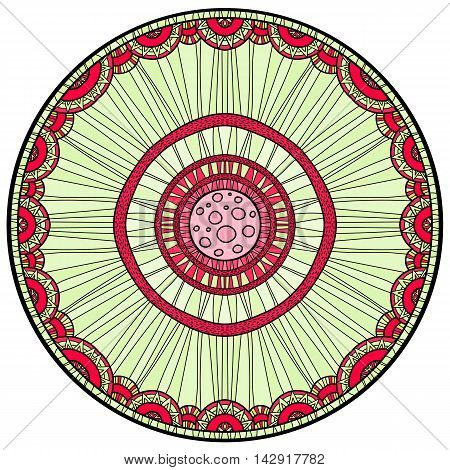 Doodleart Mandala Design. Hand Drawn Forest Background.