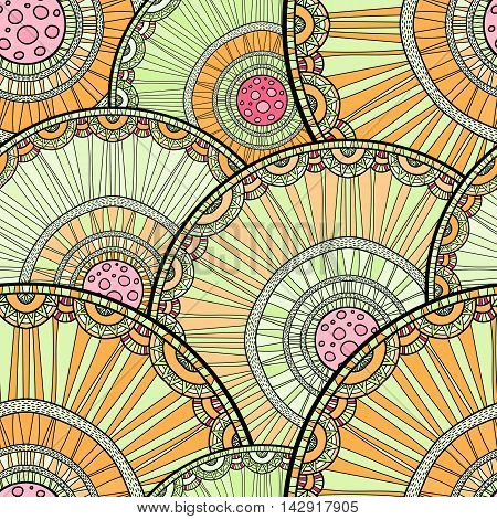 Doodleart Mandala Design. Hand Drawn Forest Background.