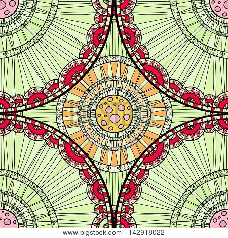 Doodleart Mandala Design. Hand Drawn Forest Background.