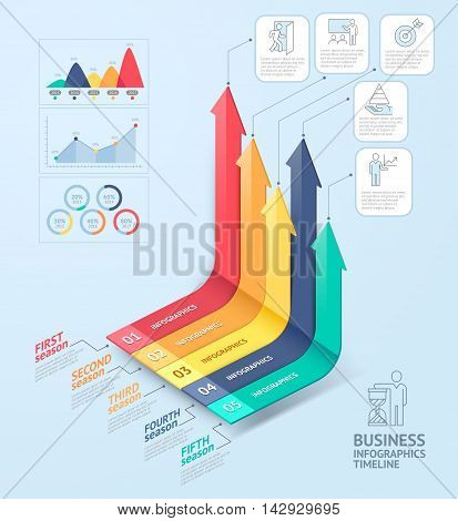Business Arrows Infographics Template. Can Be Used For Workflow Layout, Diagram, Number Options, Web