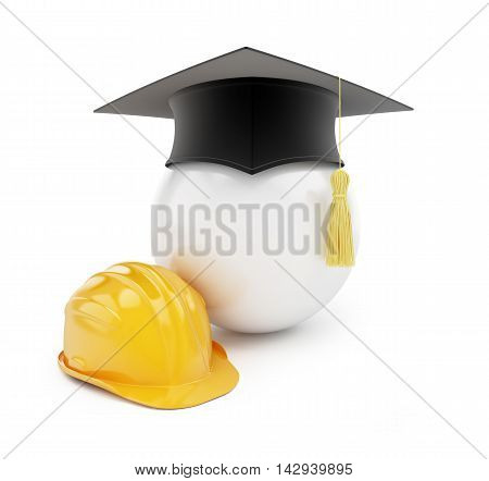 builders school on a white background 3d Illustrations