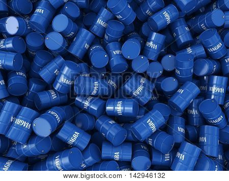 3D Rendering Many Barrels Viagra