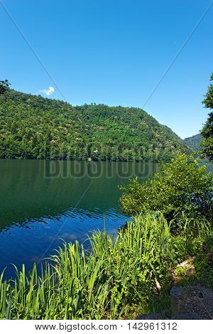 Lago di Levico (Levico Lake) in Trentino Alto Adige Italy Europe