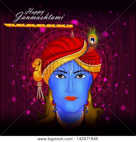 easy to edit vector illustration of Happy Krishna Janmashtami background