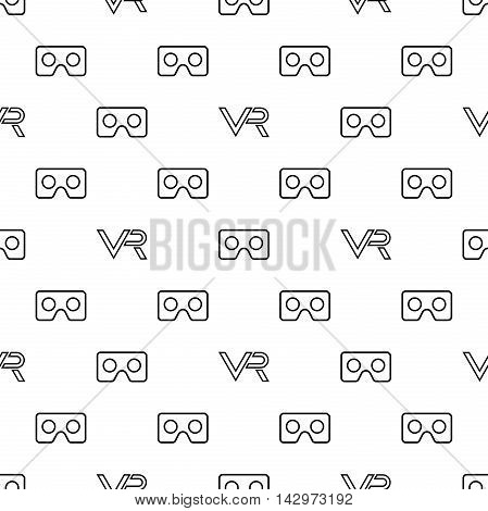 Seamless pattern with vector VR logos. Black and white pattern