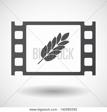 Isolated Celluloid Film Frame Icon With  A Wheat Plant Icon