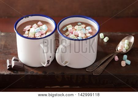 hot chocolate with mini marshmallows cinnamon winter drink